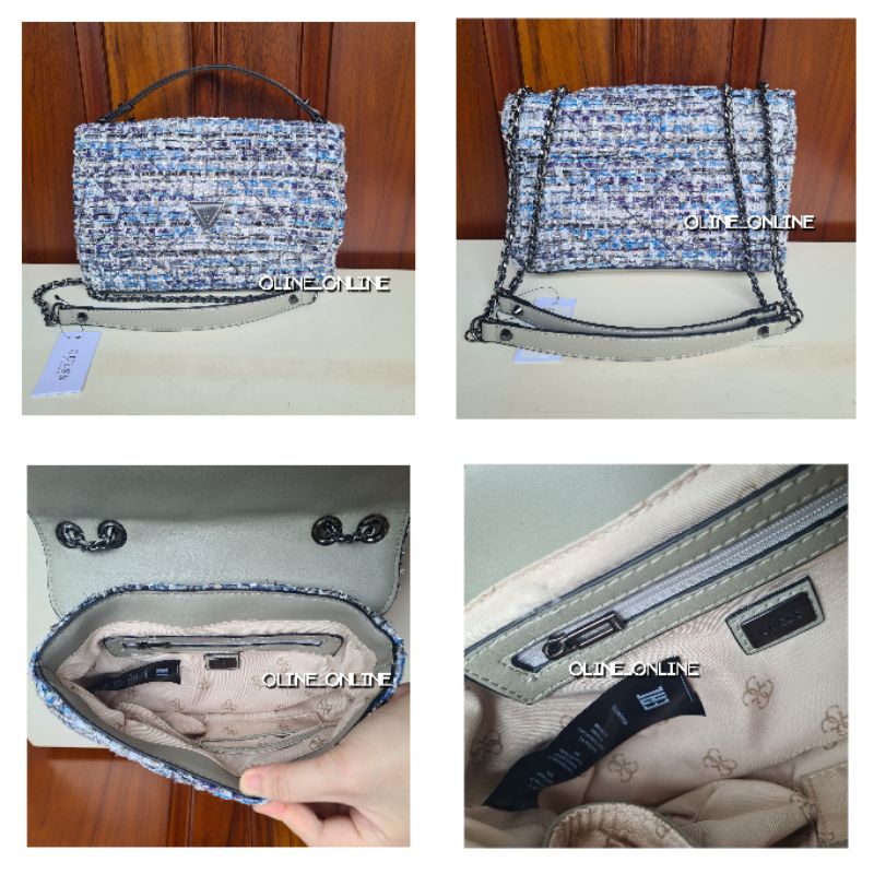 (WODB) tas gs cessily new cesily stripe convertible sling bag cesilly quilted rajut crossbody