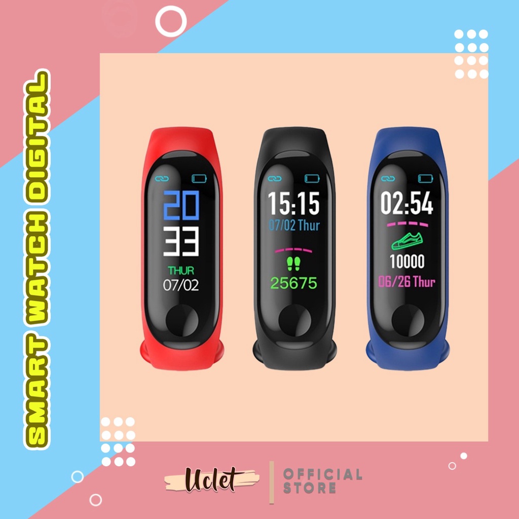 Jam Tangan Smart Watch Digital Fitnes Tracker