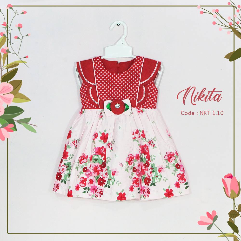 BAJU ATASAN ANAK CEWEK TERBARU NIKITA DRESS #5 DRESS CASUAL PARTY ANAK PEREMPUAN TERLARIS