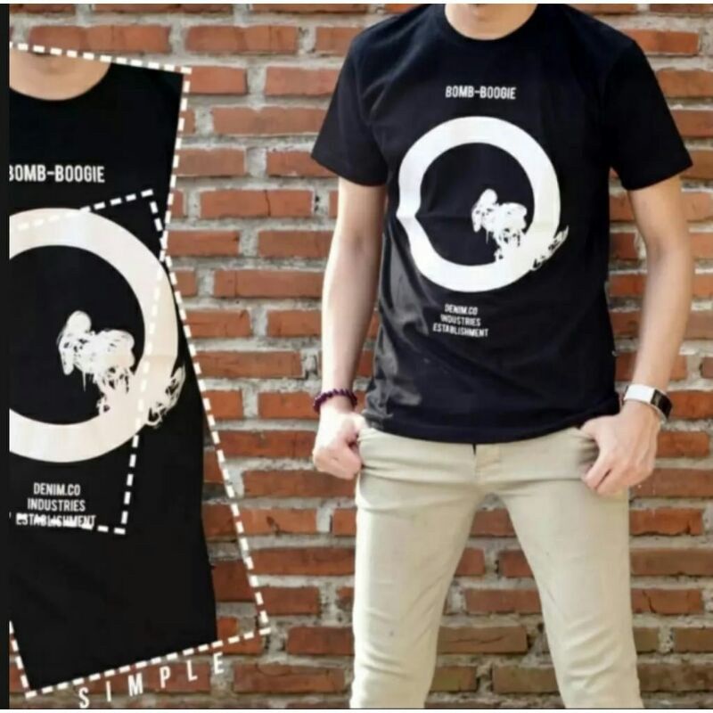 Kaos Pria Lengan Pendek Premium Distro Merk Rondom Kaos Bahan Tebal Halus Lembut Oblong Dewasa Combed 30s Kaos Kombinasi Dua Warna M L XL