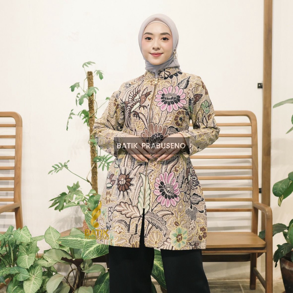 Batik Prabuseno - INEZ  XL Tunik Batik Wanita Lengan Panjang