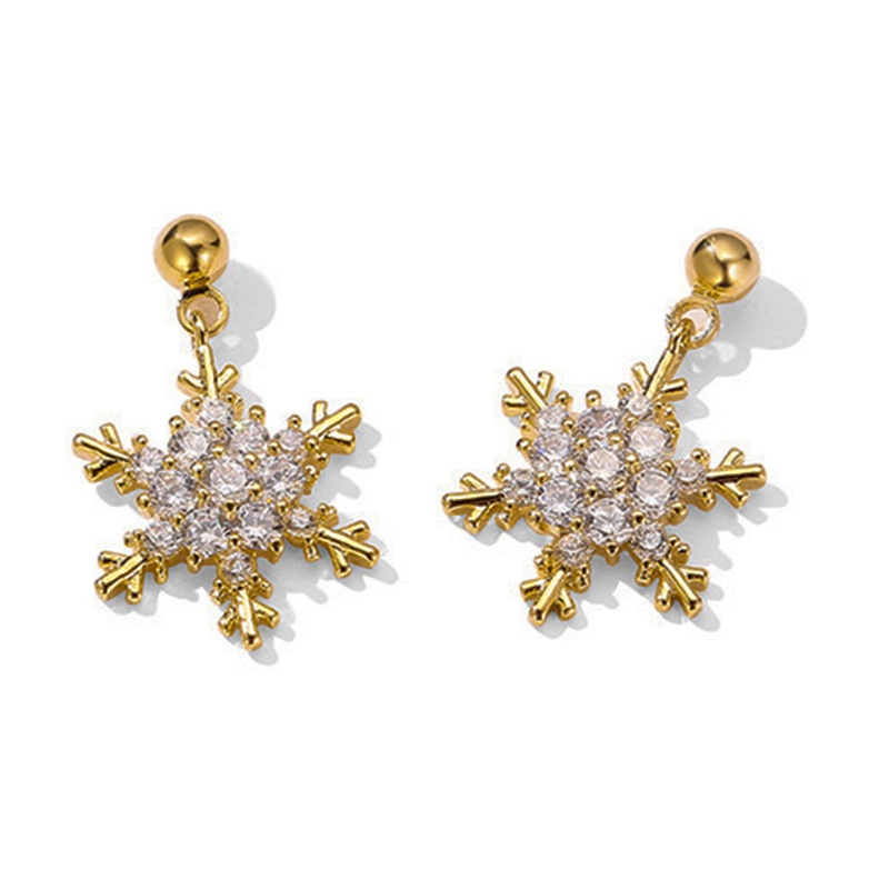 Anting Tusuk Desain Snowflake Natal Untuk Musim Gugur Dan Dingin