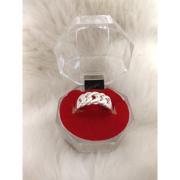 Cincin lapis perak rantai