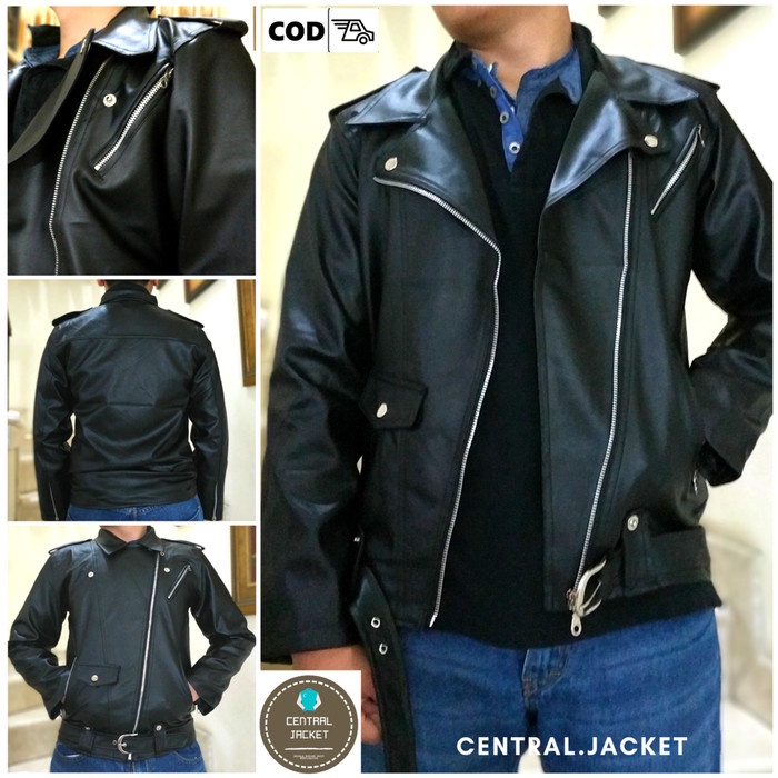 Jaket Semi Kulit Model Changcutters - Jaket Kulit Pria High Quality - M(X2G7) Jaket Pria Bolak Balik