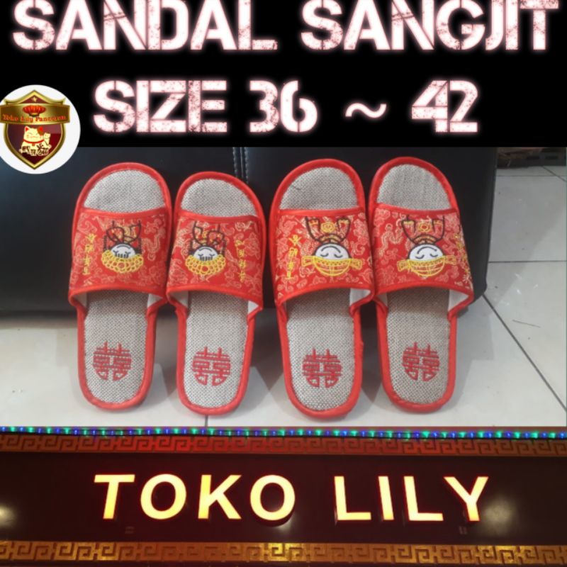 Sandal Wedding / Sendal Sangjit / Sandal Xi Pernikahan Kain Standard