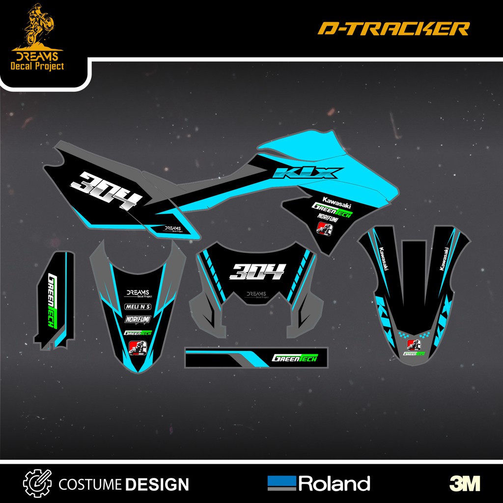 Decal Sticker Dtracker Biru Hitam