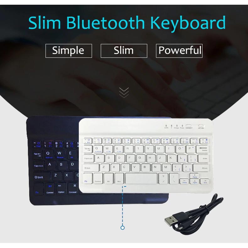 Keyboard Wireless Bluetooth Rechargeable 10 Inch - JP100 - Black