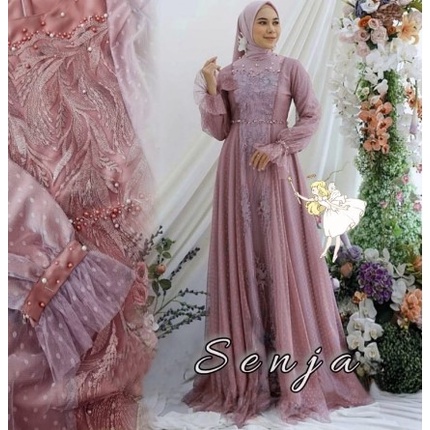 Gamis Terbaru 2021 Maxy Dress Brukat Maxi Dress Cantik | Senja Maxi Big Size / Gamis Brukat Wanita T