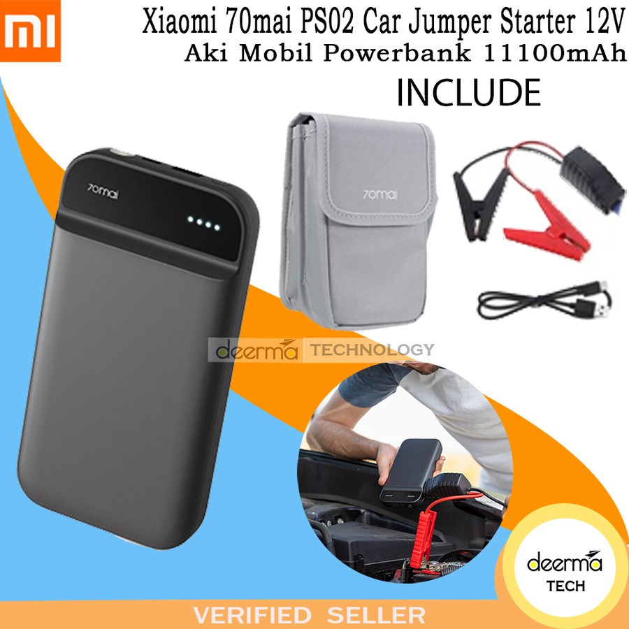 Xiaomi 70mai PS02 Car Jumper Starter 12V Aki Mobil Powerbank + Jumper Starter 11100mAh