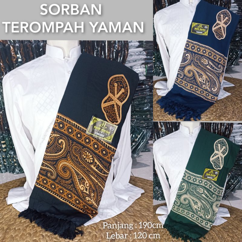 SORBAN MOTIF KASHMIRI BATIK TEROMPAH YAMAN