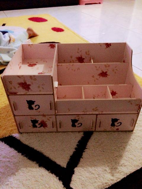 Rak Kosmetik Aksesoris 616 Bahan Kayu Desktop Storage Kitty Cat 213