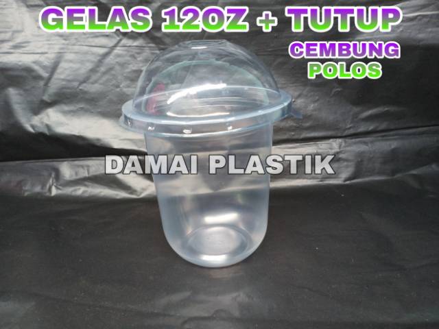 Gelas Oval + Tutup Cembung 16oz 14oz 12oz Cup U + Lid  Cup 16 oz 14 oz 12 oz Gelas Plastik Sedotan