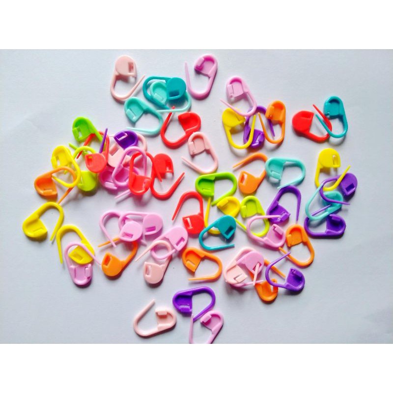 PENITI HIJAB RAINBOW BAHAN PLASTIK 1PCS RANDOM / PENITI PLASTIK PENITI HIJAB PENANDA RAJUTAN