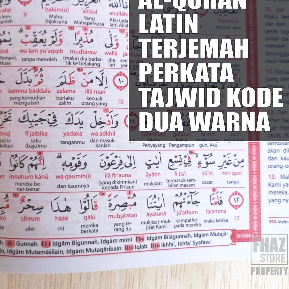 (SALE) Al quran Pemula Ukuran Besar Arab Latin Terjemah Perkata Tajwid 2 Warna Alquran Ukuran 29x21c