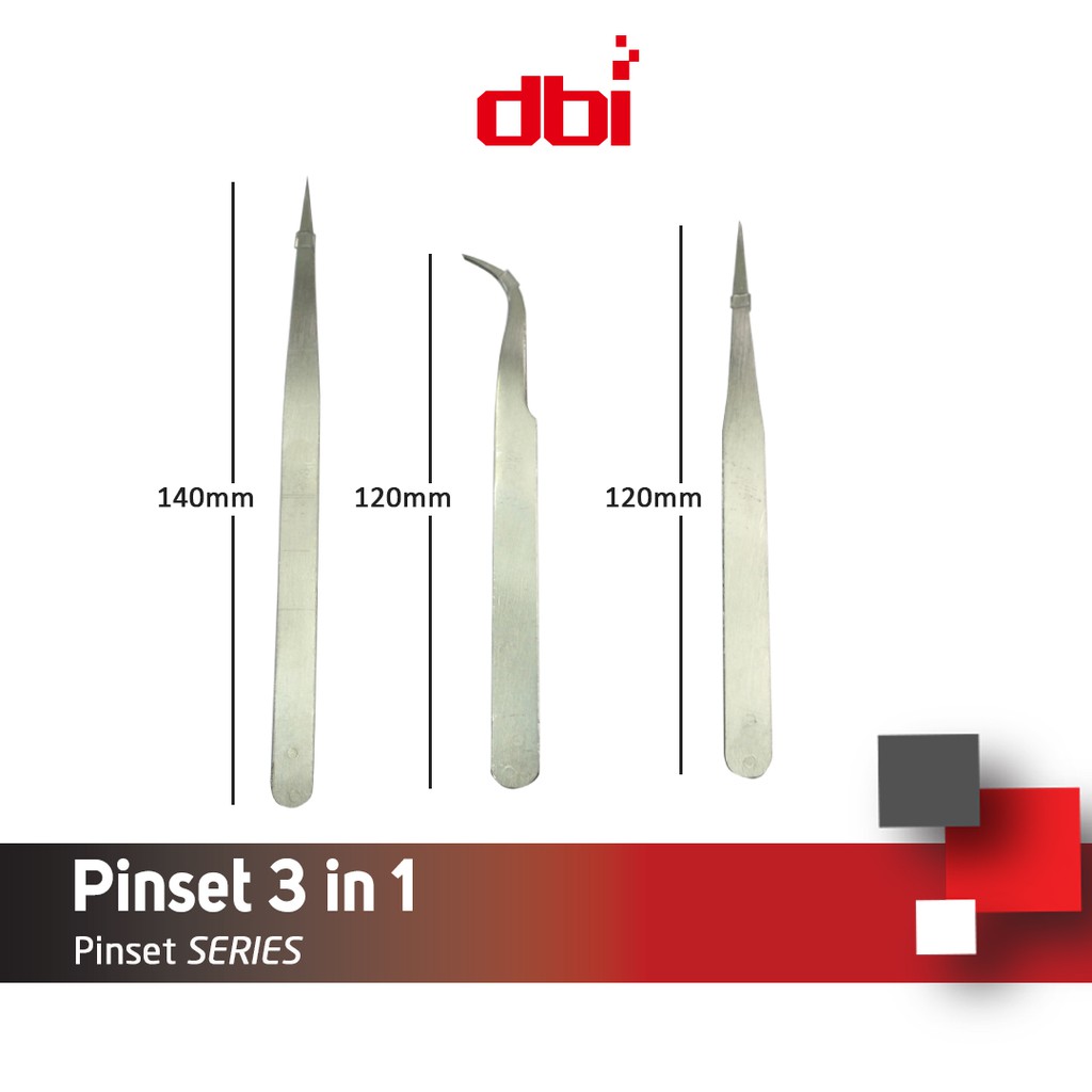 Pinset 3in1 CELLKIT Pinset Servis HP Pinset Anatomi Kedoketeran Medis (Bengkok, Lurus, Ujung Tumpul) Stainless