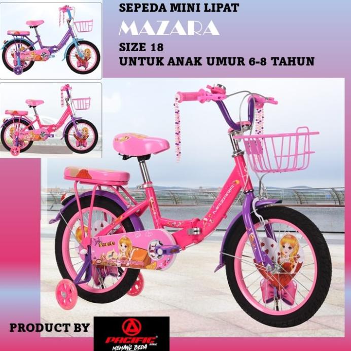 Sepeda Lipat 18" Mini Mazara Anak Model Terbaru (Untuk Anak 6-8 Tahun) Promo R10