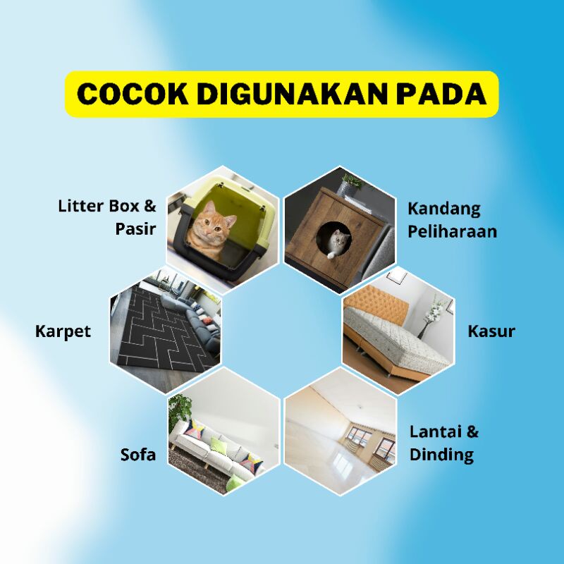 (HARING CLEAN) BerZee Penghilang Bau Kotoran Kucing Anjing / Pet Odor Remover Penghilang Bau Pesing Pup Pipis Kucing / Pewangi Pasir Gumpal Kucing