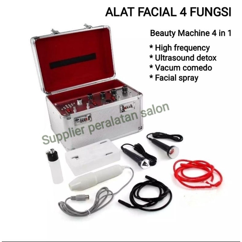 4in1 Alat facial 4 fungsi high frequency ultrasound vacum spray