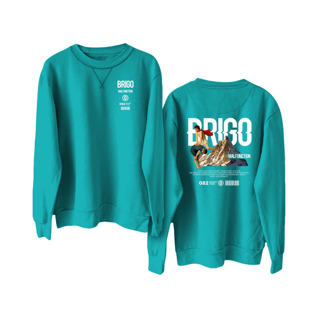 Sweater Crewneck BRIGO Malfunction Sablon DTF Fleece Cotton II BRIGO Basic Sweatshirt  Malfunction II Cotton M-XXL (Pria &amp; Wanita) Free stiker&amp;Gantungan Kunci