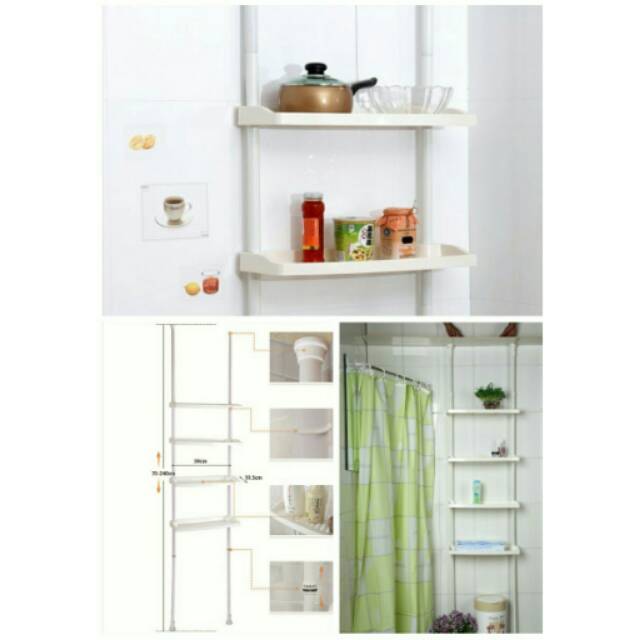 4 Layers Bathroom and Kitchen Storage Shelf AH-1859 -Small - Rak Kamar Mandi dan Dapur