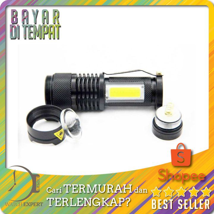 TERMURAH COB Senter LED 3800 Lumens Waaterproof Pocketman Zoomable