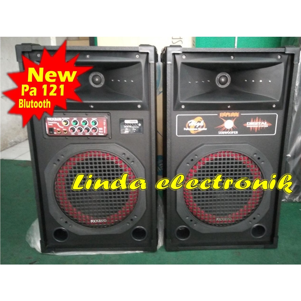 Speaker Aktif Polygrand Pa 121usb mmc fm SUBWOOFER BASS MANTAP pa121 usb