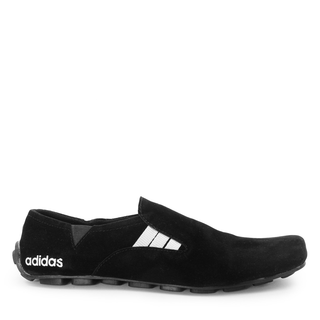 Sepatu Selop Pria Adidas Suarez Hitam List Putih Slip On Suede Formal Casual Santai Kerja Keren