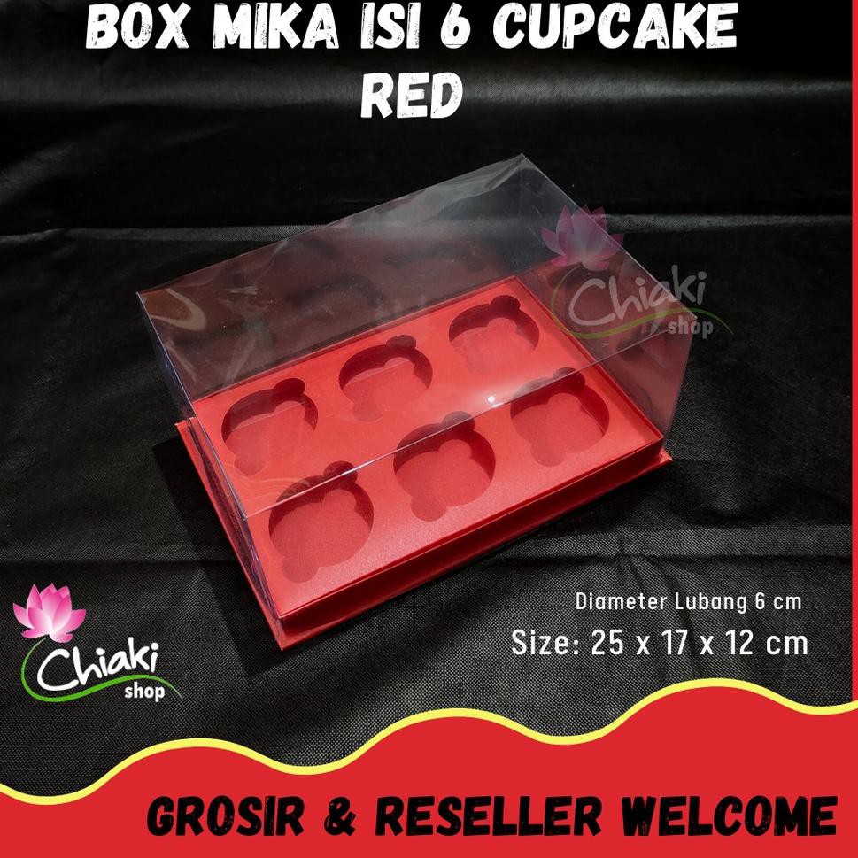 

Import Terlaris Box Cupcake isi 6 MERAH 25 x 17 x 12 Kotak Mika Donat Dus Kue Kardus Doos Muffin Cak