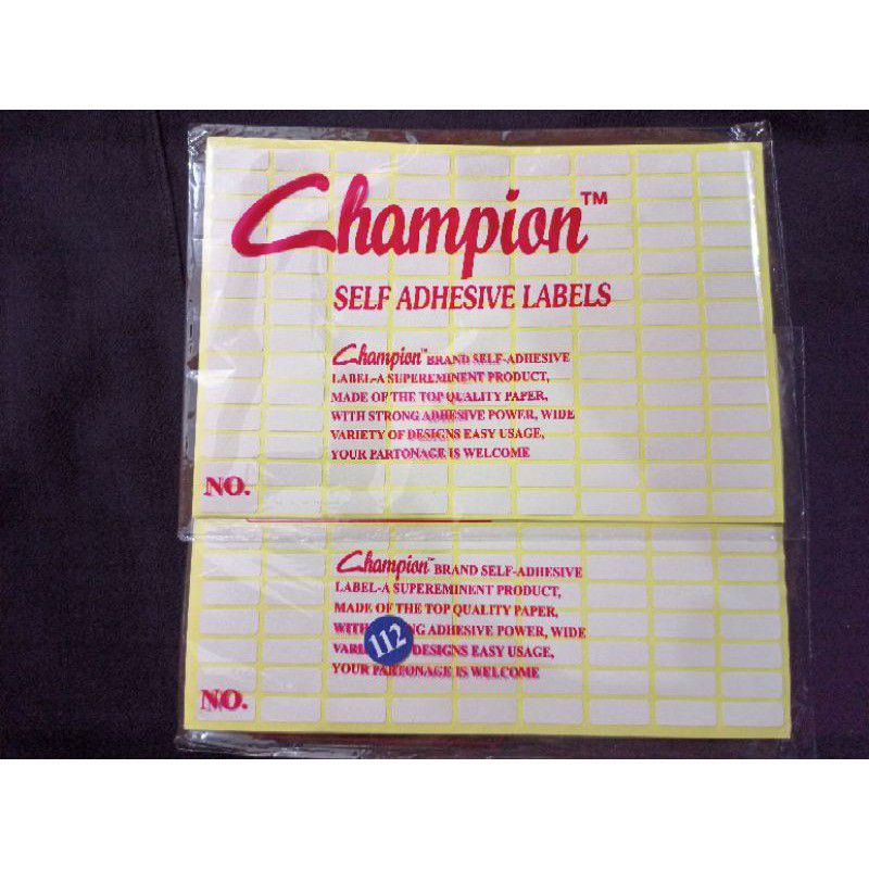 

label champion no 112