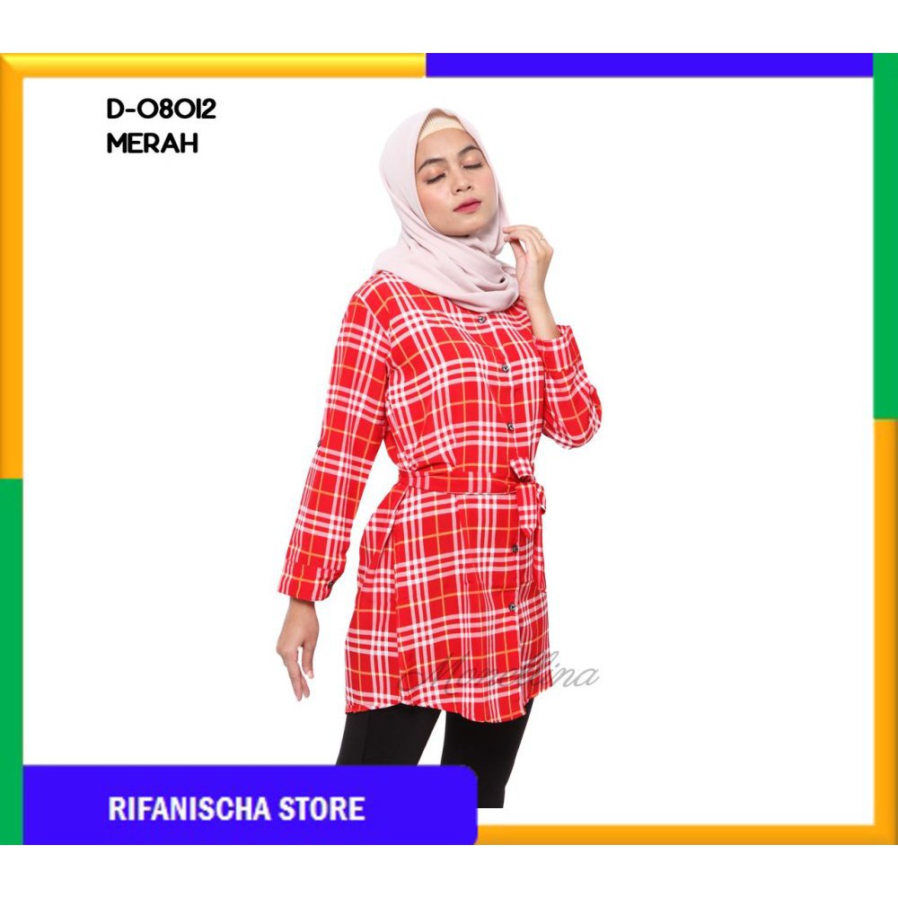 Rf 08012 Baju Tunik Atasan Murah Wanita Kekinian Kotak (MF)