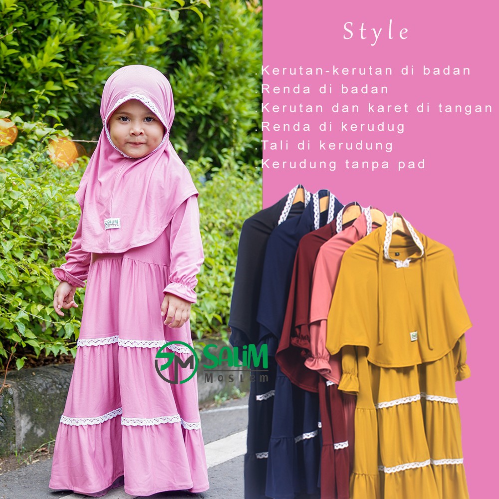 Salim moslem -Gamis anak perempuan / Baju muslim anak perempuan usia 1-8 tahun&quot;Model3&quot;