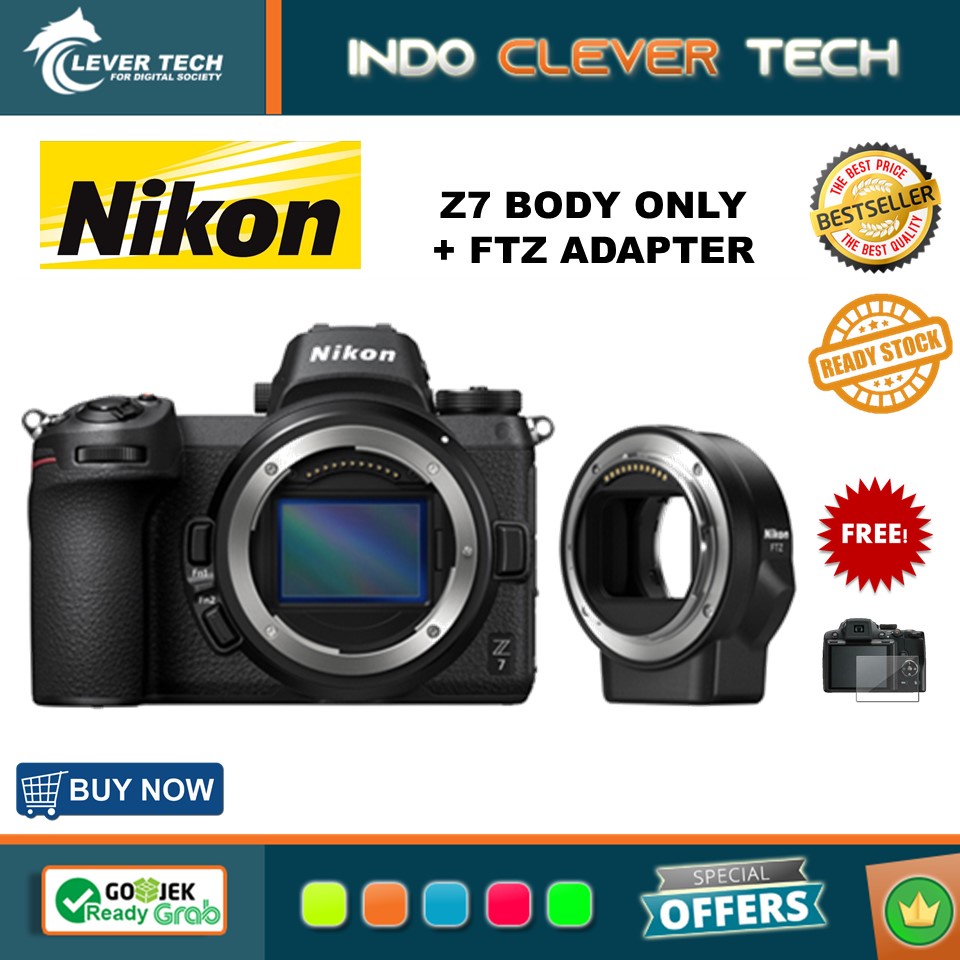 Nikon Z7 Body Only with FTZ Mount Adapter Kit Mirrorless Digital Camera - RESMI