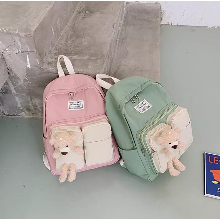Diobrale - Tas Ransel Sekolah Anak Perempuan Remaja Backpack Populer Simple Terbaru Tas Punggung Elegan Ransel Fashion Korea Murah Kekinian