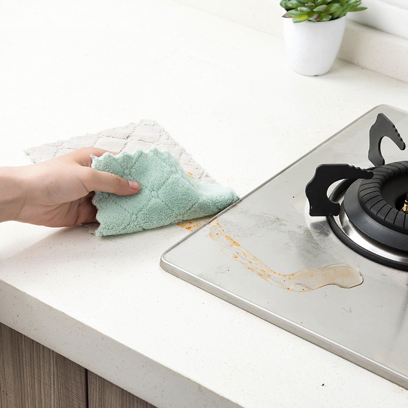 (COD) Kain Lap Dapur Dengan Bahan Coral Fleece Dengan Daya Serap Serap / Handuk Kain Lap MX2667