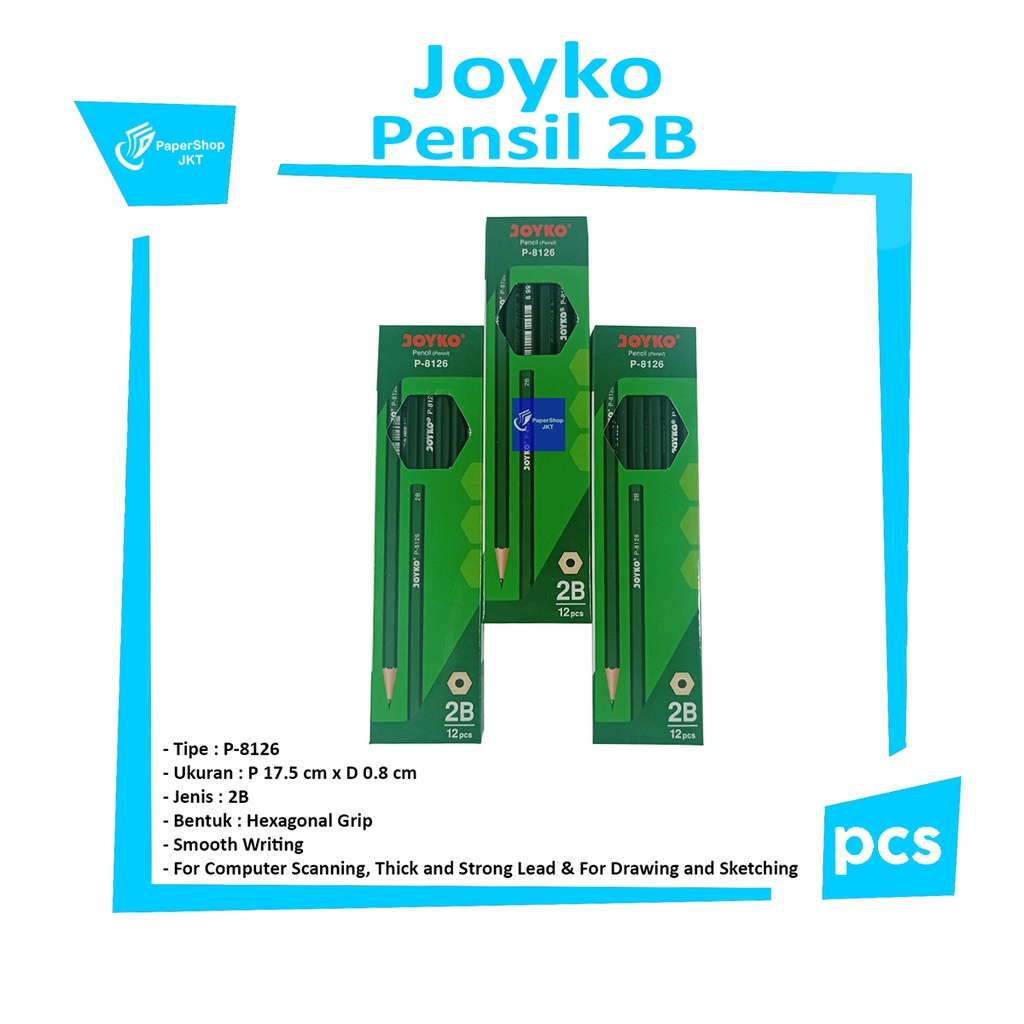

JOYKO - Pensil Tulis P-8126 - 2B - Pcs