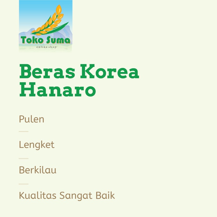 

978Eq1W Beras Korea Hanaro 5Kg WQ012