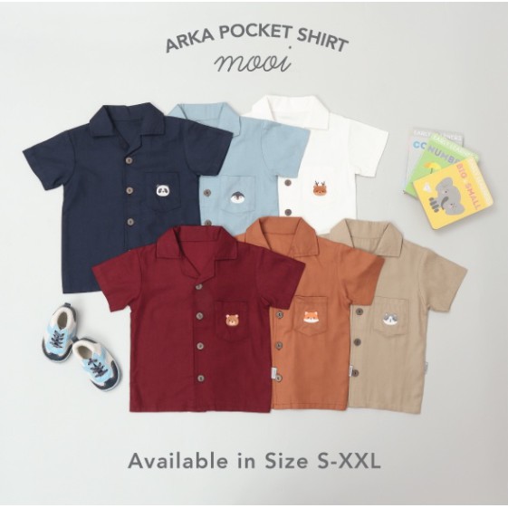 Mooi Kemeja Anak S - XXL Laki-laki Arka Pocket Shirt CBKS