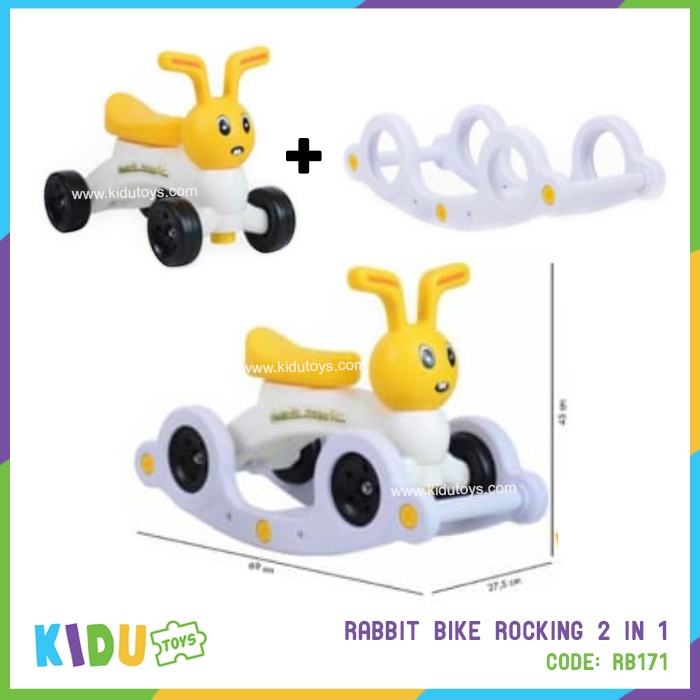 Mainan Anak Giraffe Rabbit Smart Sheep Air Force Train Bike  Rocking 2 in 1 Kidu Toys