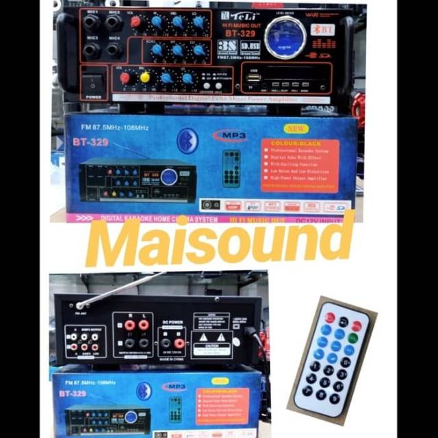 AMPLIFIER TELI BT 329 AMPLI TELI BT329 BLUETOOTH ECHO KARAOKE RADIO FM