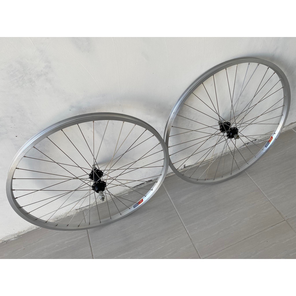 Wheelset Velg Araya 26 MTB Federal Original set Silver Wheel set rakitan sudah setelan ruji 26 x 1.50 1.75 2.10 1.95 1.90 V brake Cakram Depan dan belakang siap pakai