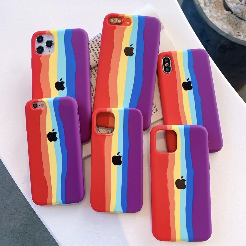 CASE RAINBOW 12 PROMAX 12 PRO 12MINI XR XS XSMAX 7 7PLUS 8PLUS 11 11 PRO 11 PROMAX SOFTCASE RAINBOW