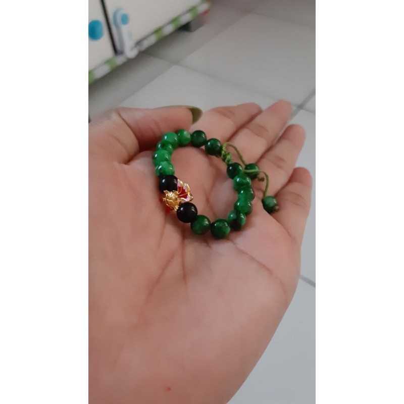 gelang tangan anak giok hijau
