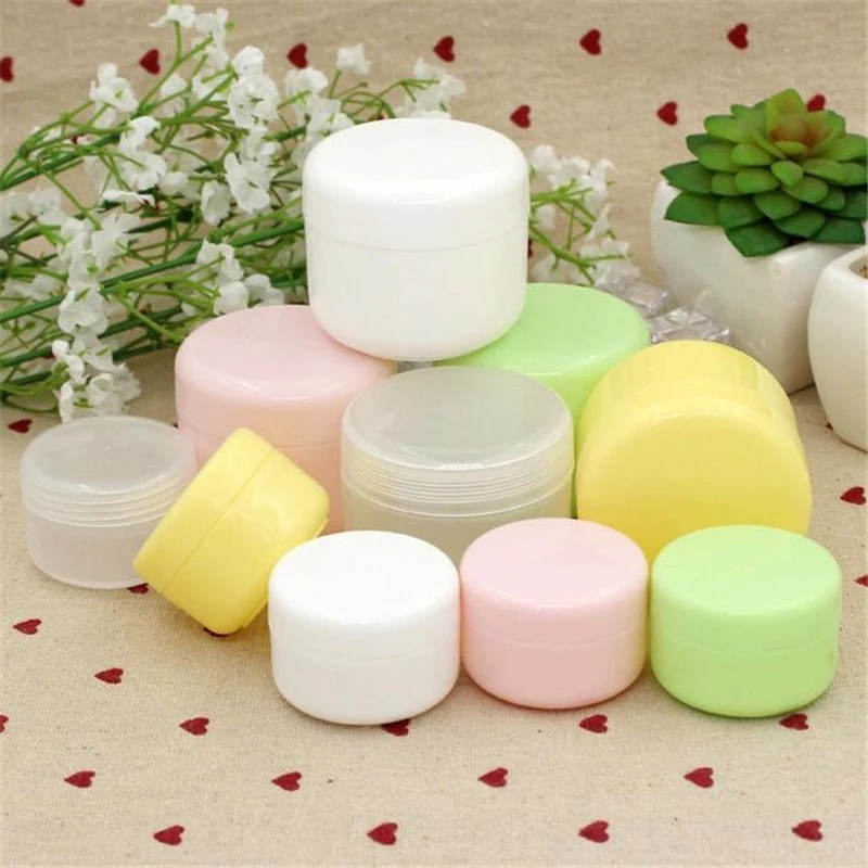 10 / 20 / 30g Botol Krim Wajah Lotion Kosmetik Portable Bentuk Bulat Untuk Travel