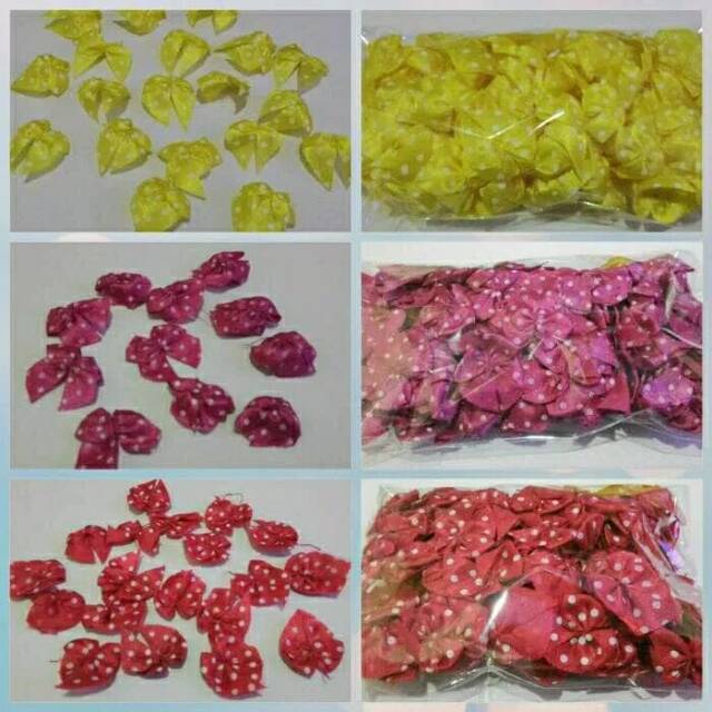 Pita jadi kupu polkadot 1/2 inch isi 144  pcs