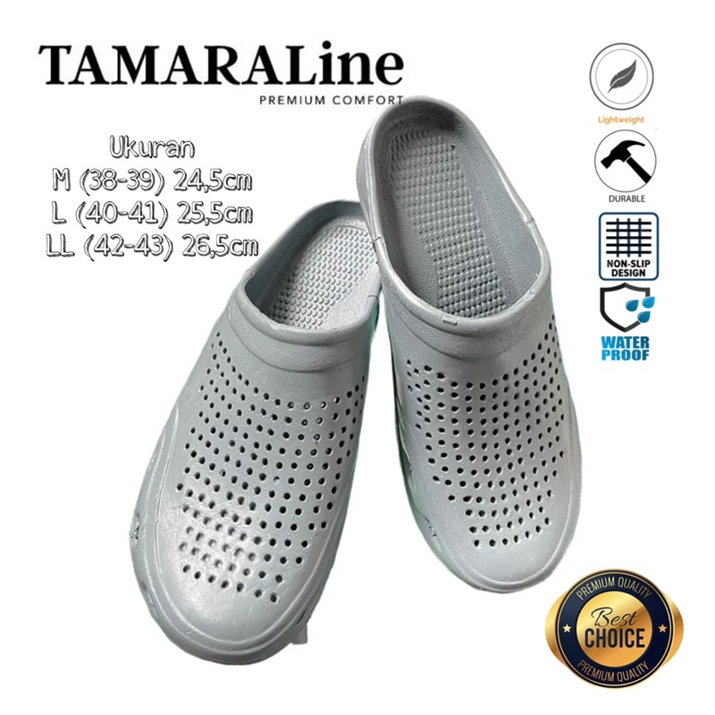 Sepatu Sandal Selop Slide Slip on Karet Pria Dewasa / Remaja - TAMARALINE 163 / Bahan Premium Lentur Empuk Ringan Kuat Anti Slip Anti Air Model Casual Santai Rumah Kerja Outdoor Kamar Mandi  Murah Original