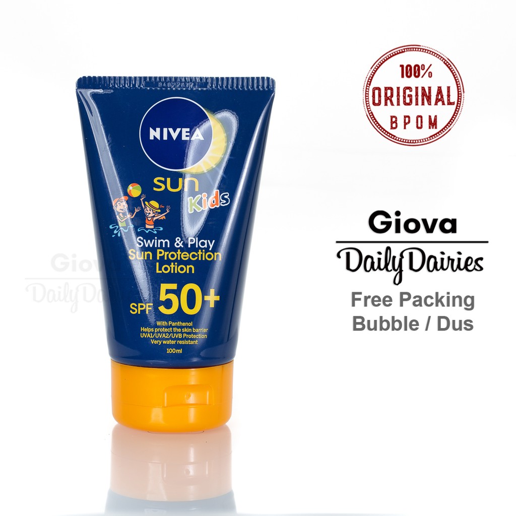Nivea kids swim and play sun protection 100ml sunscreen & sunblock bayi anak