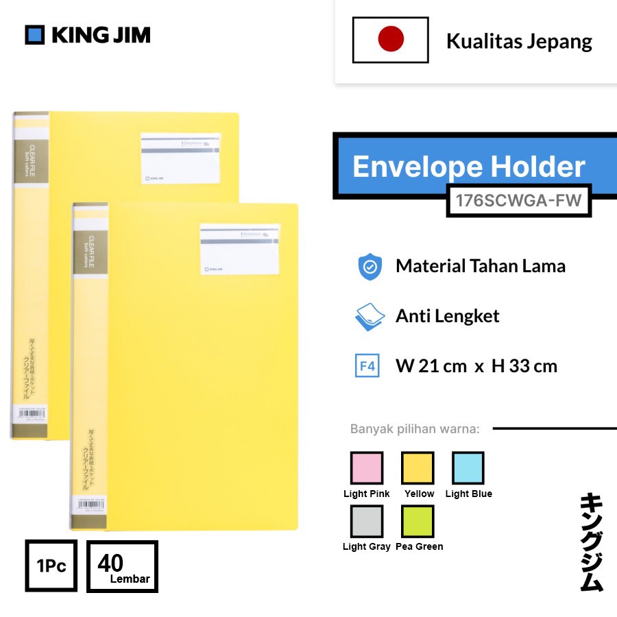 

Clear File King Jim Folio 176SCWGA-FW Clear Holder Folio F4 40 Sheet