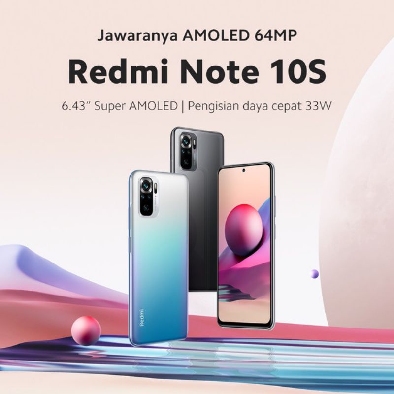 HP Baru Xiaomi Redmi Note 10S Amoled NFC 8/128 Ram 8GB Rom 128GB - New Original Garansi Resmi TAM - Helio G95 64MP Layar Super 5000 mAh - 6/64 6/128 6GB 64GB 6 64 128 GB Internal - Warna Colour Blue White Gray Black Hitam Putih Promo Murah Dual 2 Speaker-1
