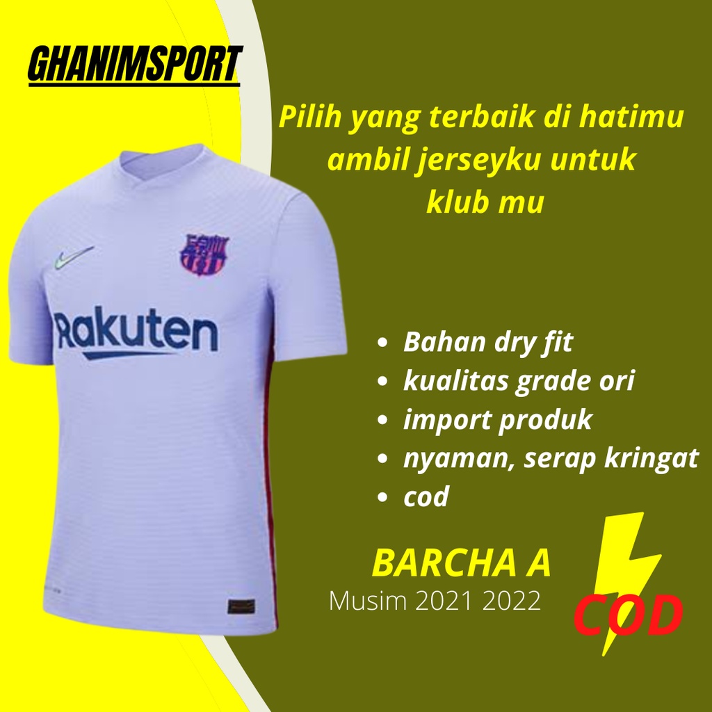 JERSEY bola barcelona_away 2021 2022 baju bola grade_ori_import thailand kaos bola setelan barca jer