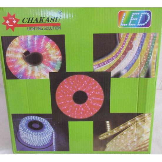 Lampu Selang Gepeng SMD Warna Warni 10m + Colokan Flasher RGB 8 Mode CHAKASU